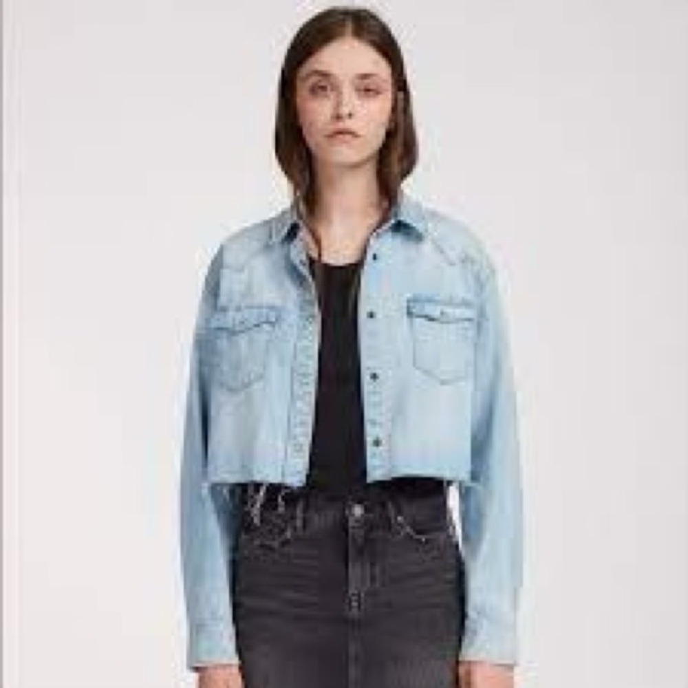 All saints cropped cannon denim shirt jacket
